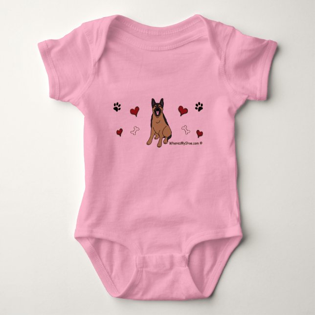 german shepherd baby bodysuit (Front)