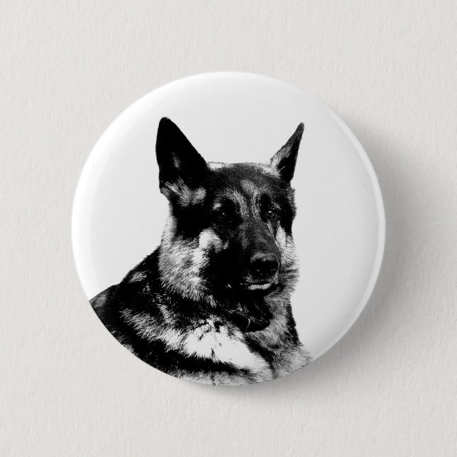 German shepherd badge pinback button (Front)