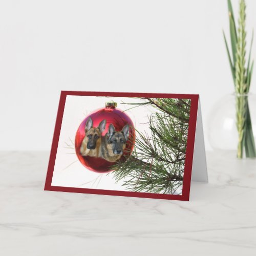 German Shepherd Barbara Christmas Ball Hanging3 Holiday Card