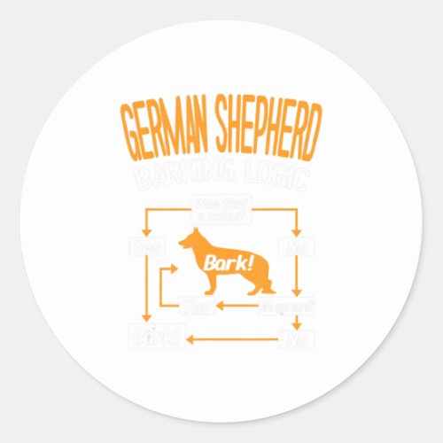 German Shepherd Barking Logic Classic Round Sticker