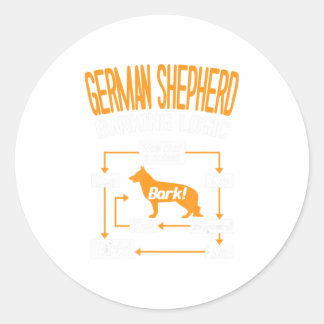 German Shepherd Barking Logic Classic Round Sticker