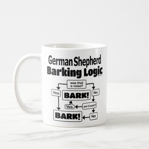 German Shepherd Barking Logic Coffee Mug