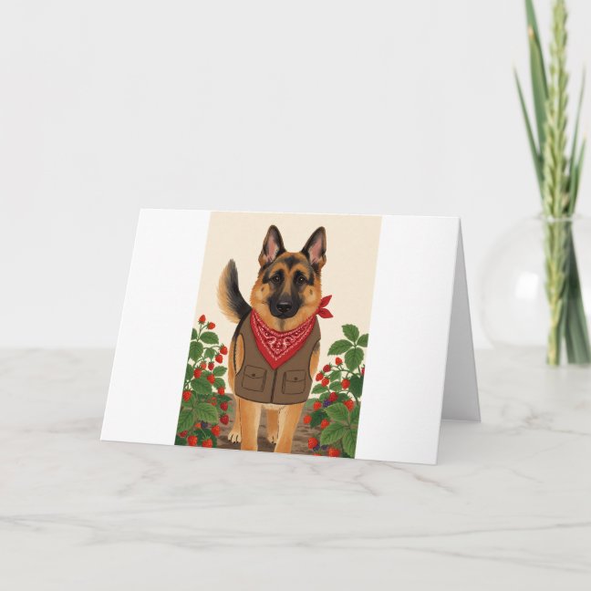 German Shepherd Berry Farm Patrol Greeting Card