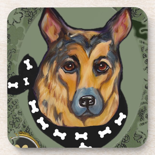 GERMAN SHEPHERD BEVERAGE COASTER (Front)