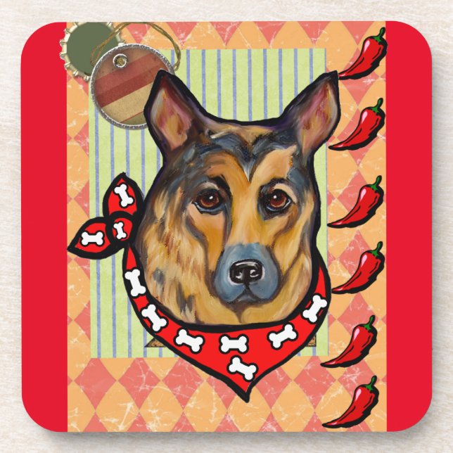 GERMAN SHEPHERD BEVERAGE COASTER (Front)