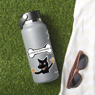 German Shepherd Bi Color Waving Cartoon Sticker