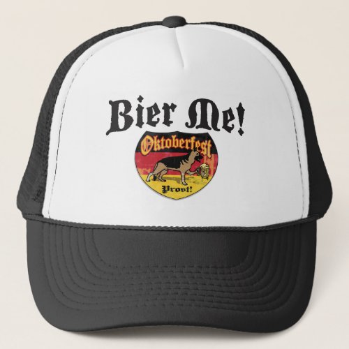 German Shepherd Bier Emblem Trucker Hat