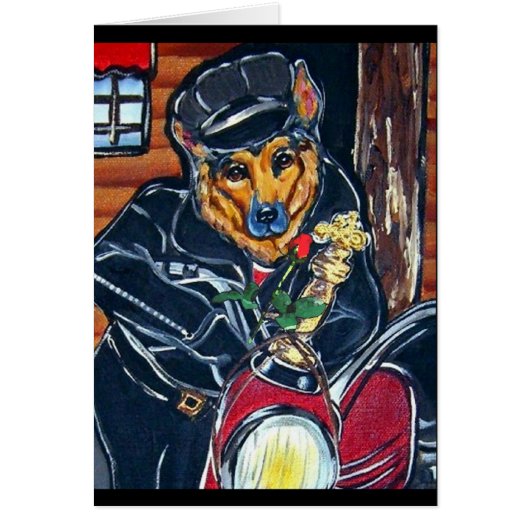 German Shepherd Biker Cards (Front)