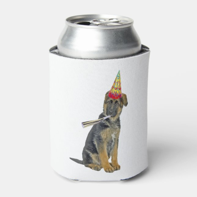 German Shepherd Birthday  Can Cooler (Can Front)