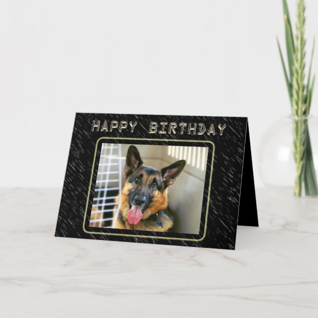 German Shepherd Birthday Card (Front)