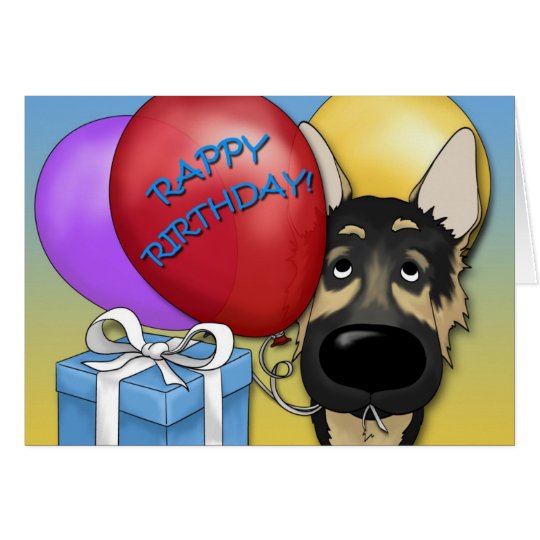 German Shepherd Birthday Card