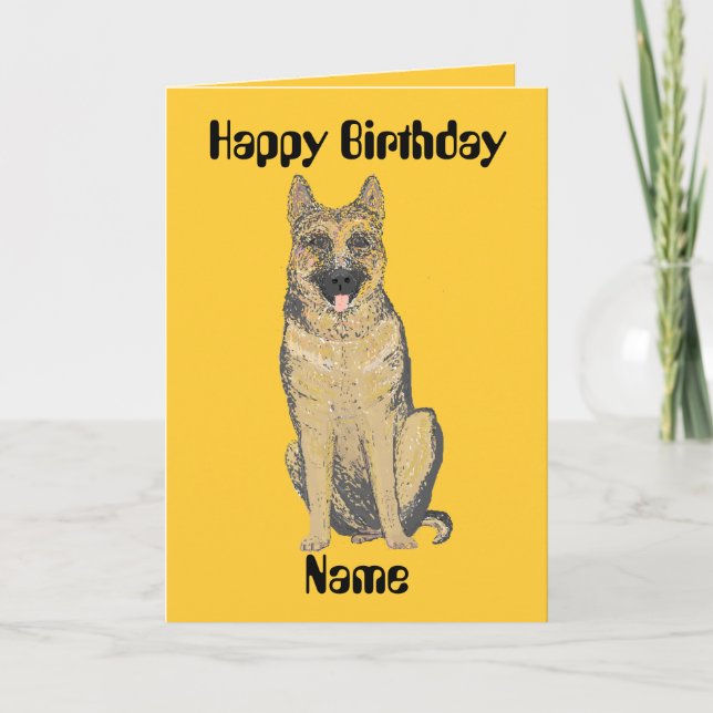 German Shepherd Birthday Cards customize (Front)