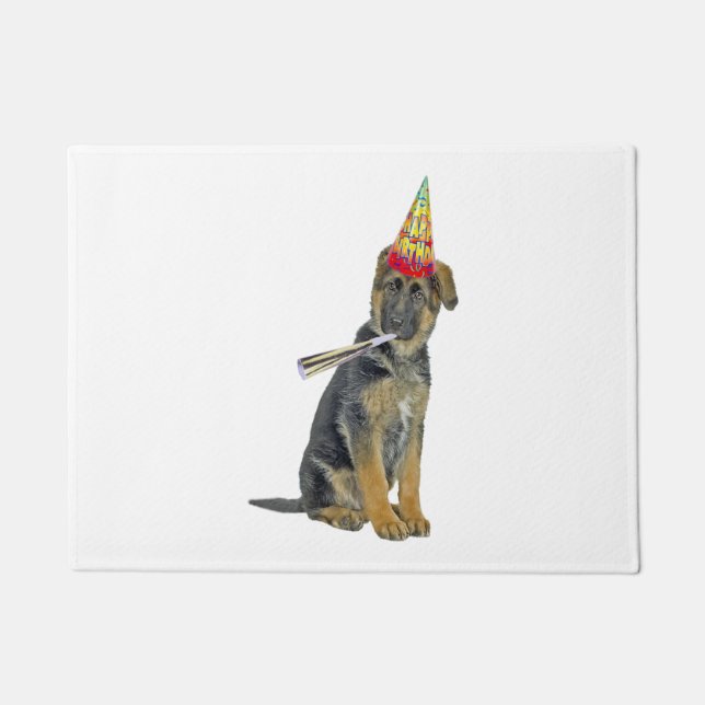 German Shepherd Birthday  Doormat (Front)