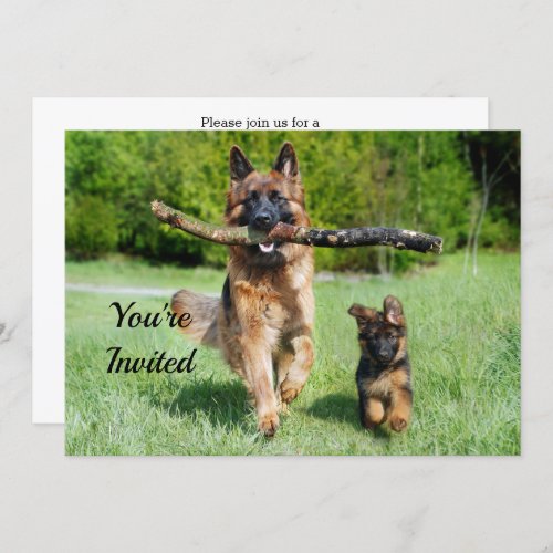 German Shepherd Birthday Invitation