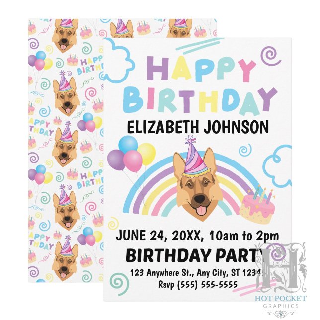 German Shepherd Birthday Invitation  (Creator Uploaded)