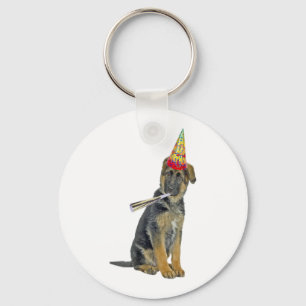 German Shepherd Birthday Keychain