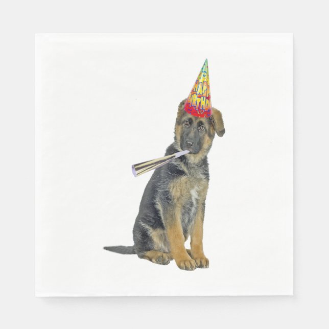 German Shepherd Birthday  Napkins (Front)