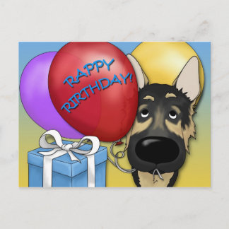 German Shepherd Birthday Postcard