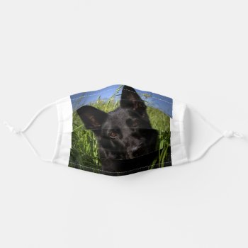 German Shepherd Black Adult Cloth Face Mask by BreakoutTees at Zazzle