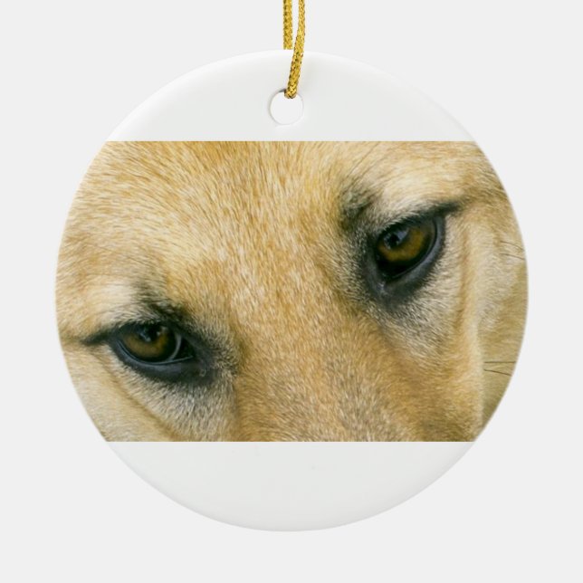 german-shepherd-black and cream eyes ceramic ornament (Front)