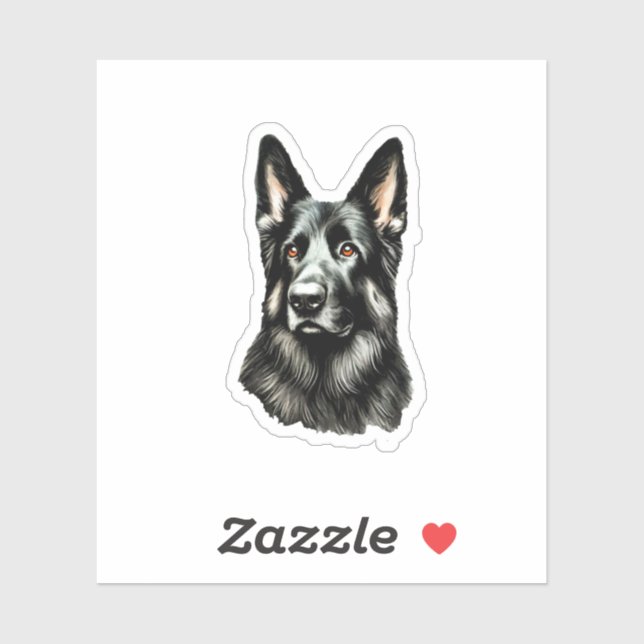 German Shepherd Black and Tan Sticker (Sheet)