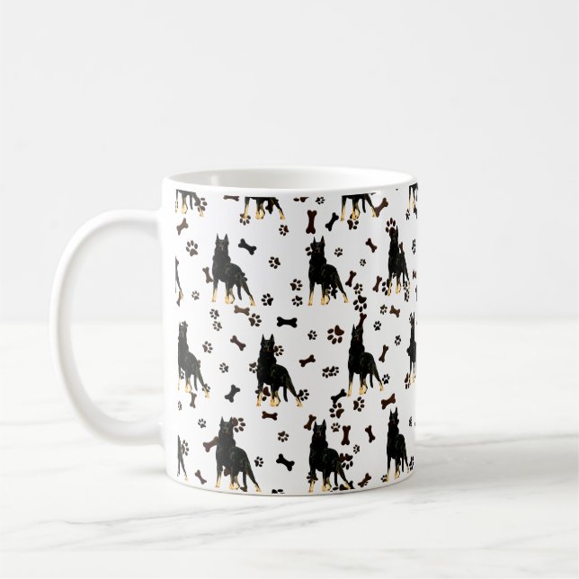 German Shepherd, black  Bandana Luggage Handle Wra Coffee Mug (Left)