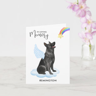 German Shepherd Black Dog Angel Pet Loss Sympathy Card