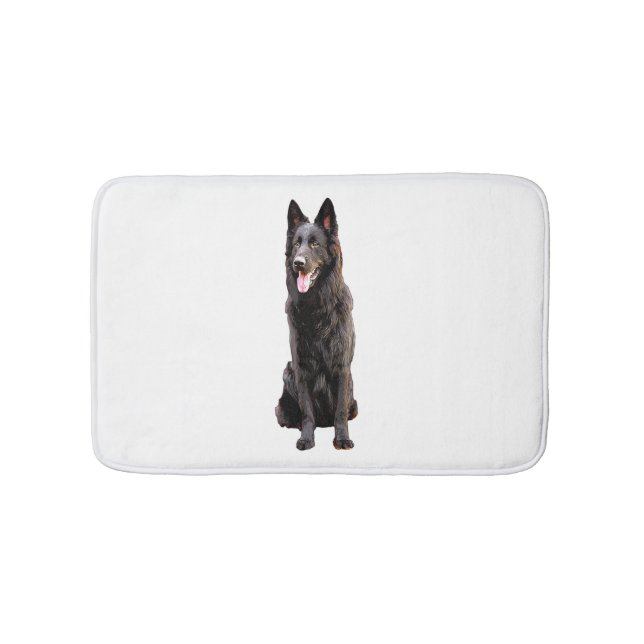 German Shepherd Black Dog  Bath Mat (Front)