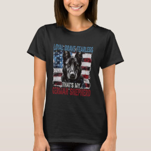 German Shepherd Black Dog Dad Patriotic America 1 T-Shirt