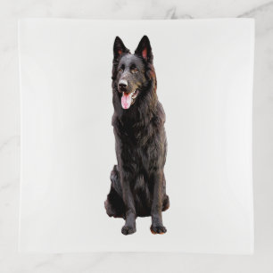 German Shepherd Black Dog  Trinket Tray