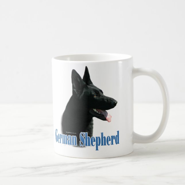 German Shepherd (black) Name Coffee Mug (Right)