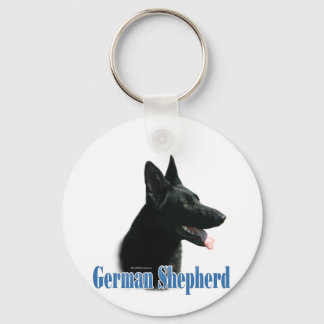 German Shepherd (black) Name Keychain
