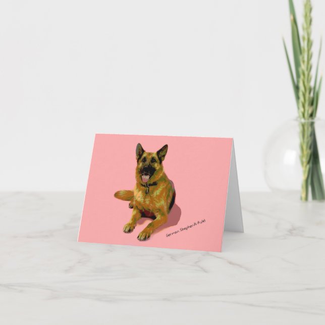 German Shepherd Blank Note Card (Front)