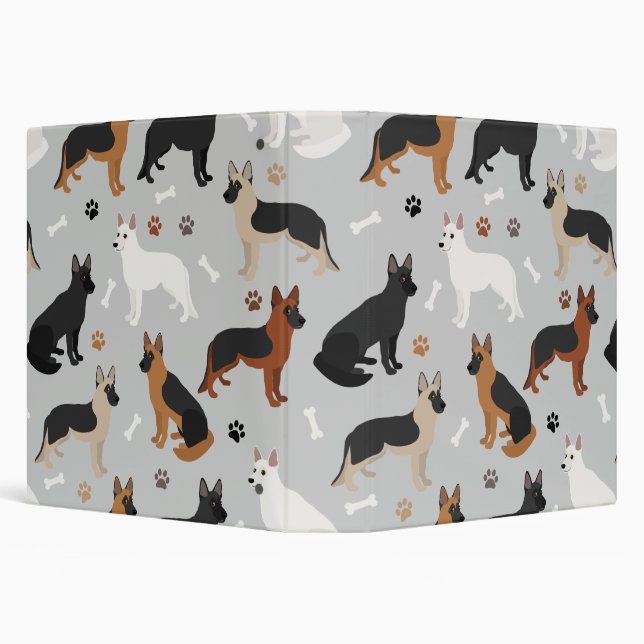 German Shepherd Bones and Paws 3 Ring Binder (Background)