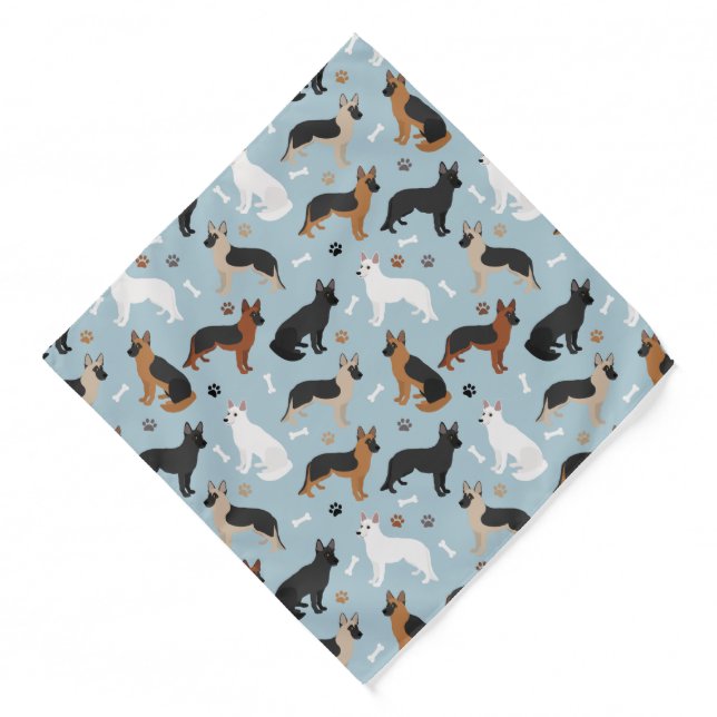 German Shepherd Bones and Paws Bandana (Front)