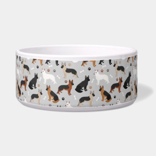 German Shepherd Bones and Paws Bowl