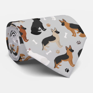 German Shepherd Bones and Paws Neck Tie