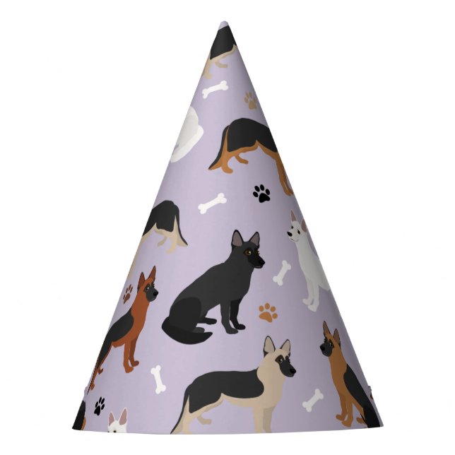 German Shepherd Bones and Paws Party Hat (Front)
