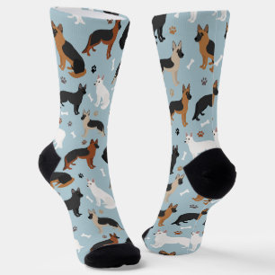 German Shepherd Bones and Paws Socks