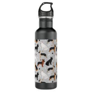 German Shepherd Bones and Paws Stainless Steel Water Bottle