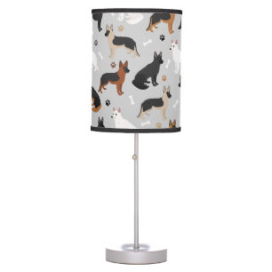 German Shepherd Bones and Paws Table Lamp