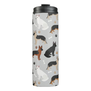 German Shepherd Bones and Paws Thermal Tumbler