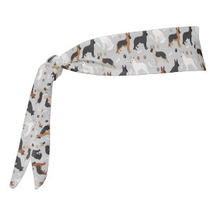 German Shepherd Bones and Paws Tie Headband