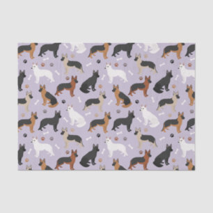German Shepherd Bones and Paws Tissue Paper