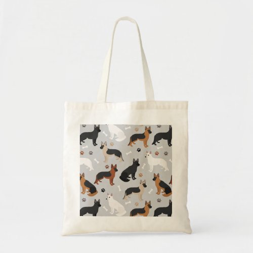 German Shepherd Bones and Paws Tote Bag