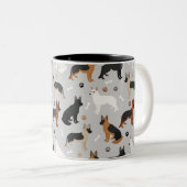German Shepherd Bones and Paws Two-Tone Coffee Mug (Front Right)