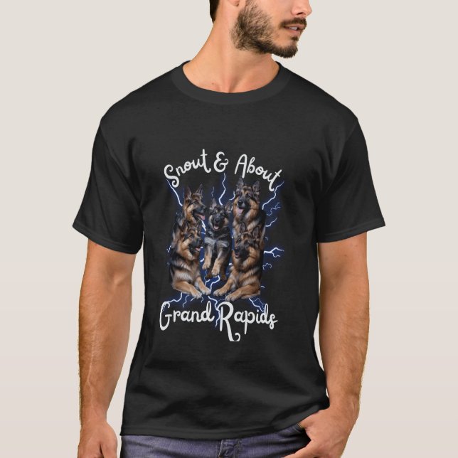 German Shepherd Bootleg Grand Rapids Michigan T-Shirt (Front)