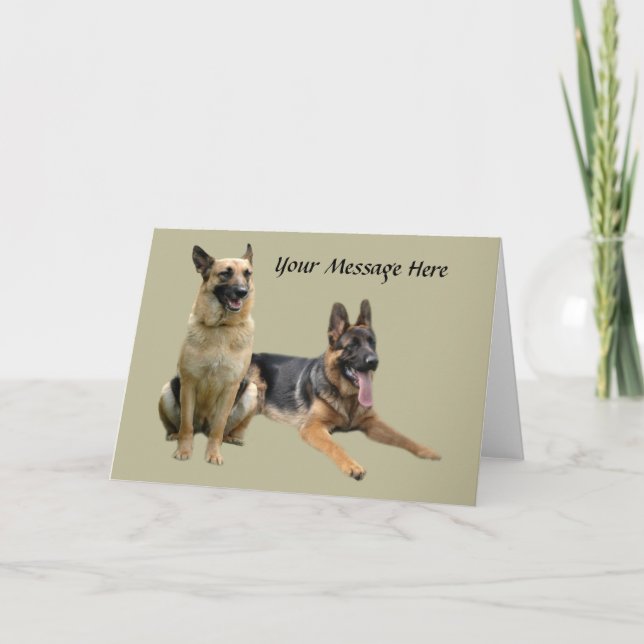 German Shepherd Buddies Greeting Card (Front)