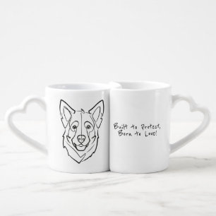 German Shepherd, Built to Protect, Born to Love! Coffee Mug Set