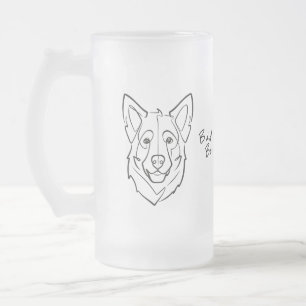 German Shepherd, Built to Protect, Born to Love! Frosted Glass Beer Mug